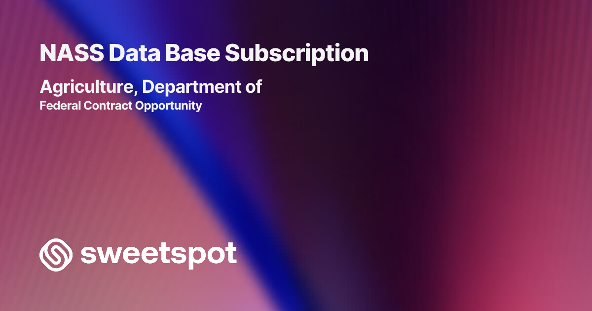 NASS Data Base Subscription