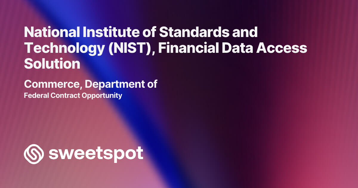 National Institute of Standards and Technology (NIST), Financial Data ...