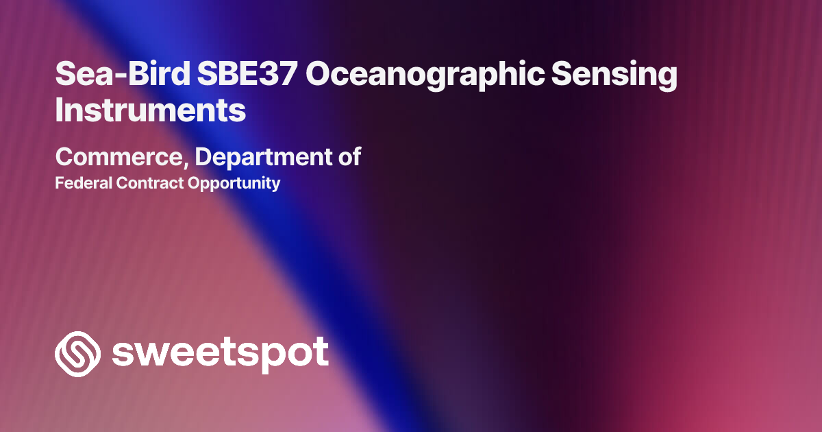 Sea-Bird SBE37 Oceanographic Sensing Instruments