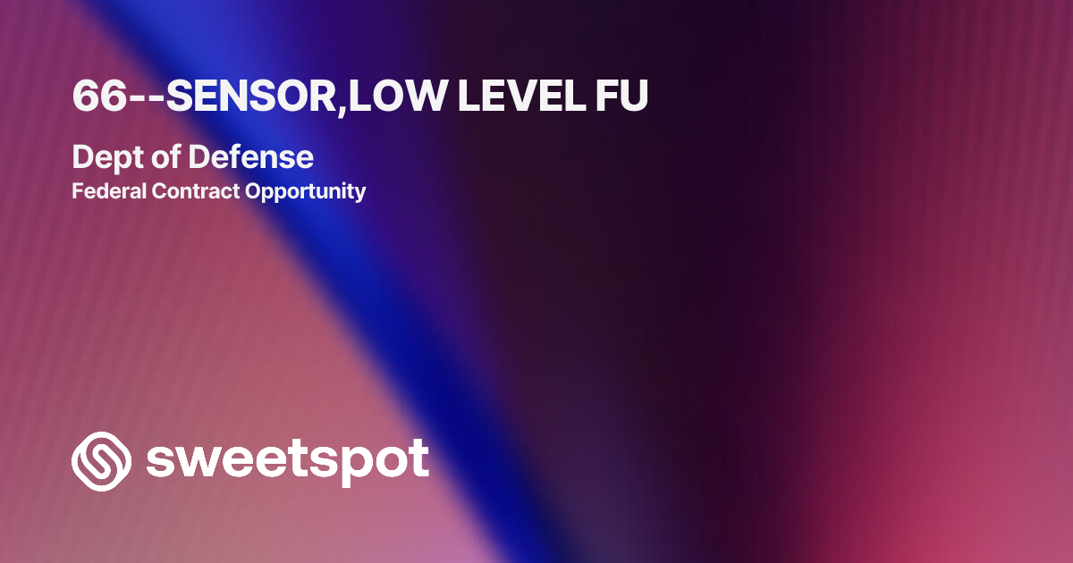 66--SENSOR,LOW LEVEL FU
