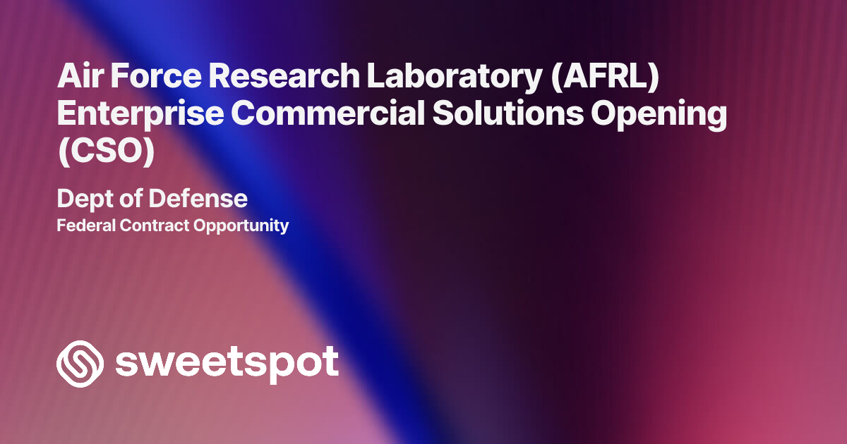 Air Force Research Laboratory (AFRL) Enterprise Commercial Solutions ...