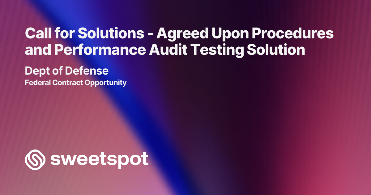 Call for Solutions - Agreed Upon Procedures and Performance Audit ...