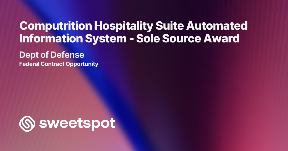 Computrition Hospitality Suite Automated Information System - Sole ...