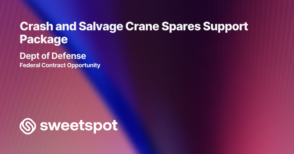 Crash and Salvage Crane Spares Support Package