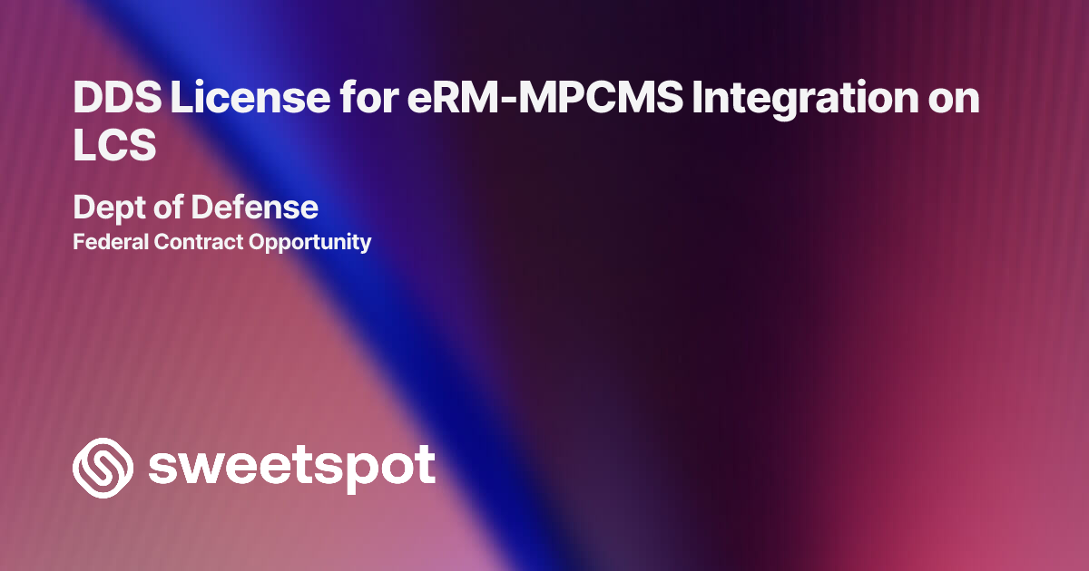 DDS License for eRM-MPCMS Integration on LCS