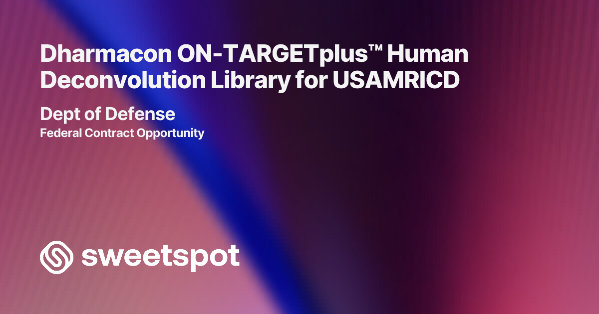 Dharmacon ON-TARGETplus™ Human Deconvolution Library for USAMRICD