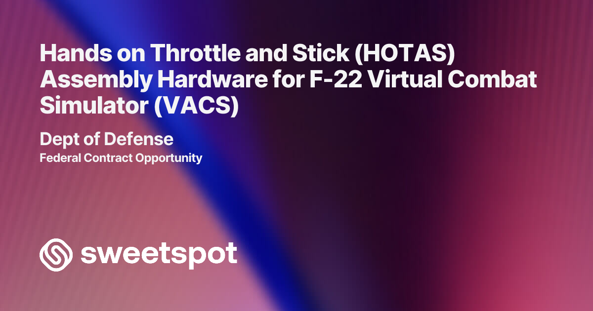 Hands on Throttle and Stick (HOTAS) Assembly Hardware for F-22 Virtual ...