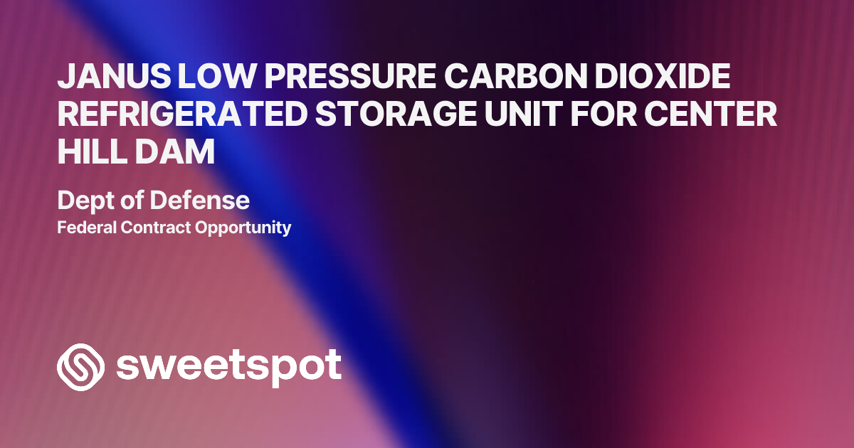 JANUS LOW PRESSURE CARBON DIOXIDE REFRIGERATED STORAGE UNIT FOR CENTER ...