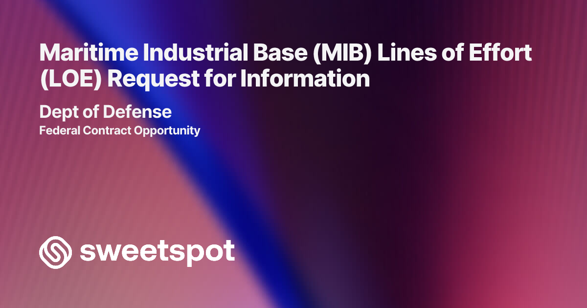 Maritime Industrial Base (MIB) Lines of Effort (LOE) Request for ...