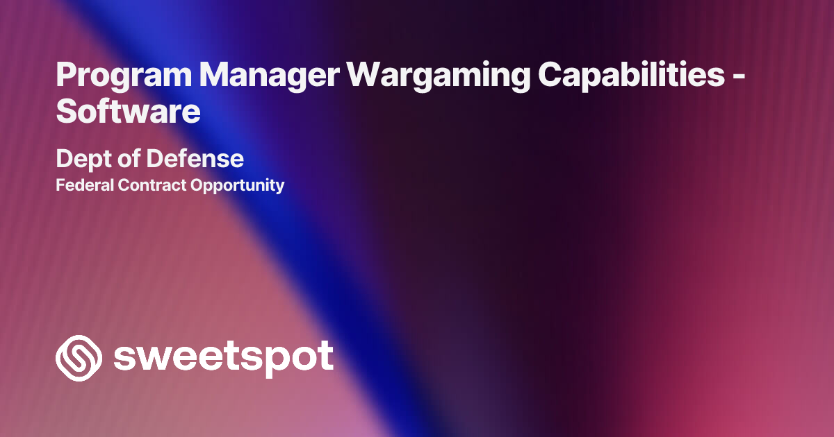 Program Manager Wargaming Capabilities - Software
