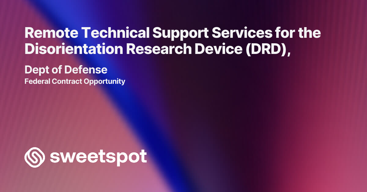 Remote Technical Support Services for the Disorientation Research ...