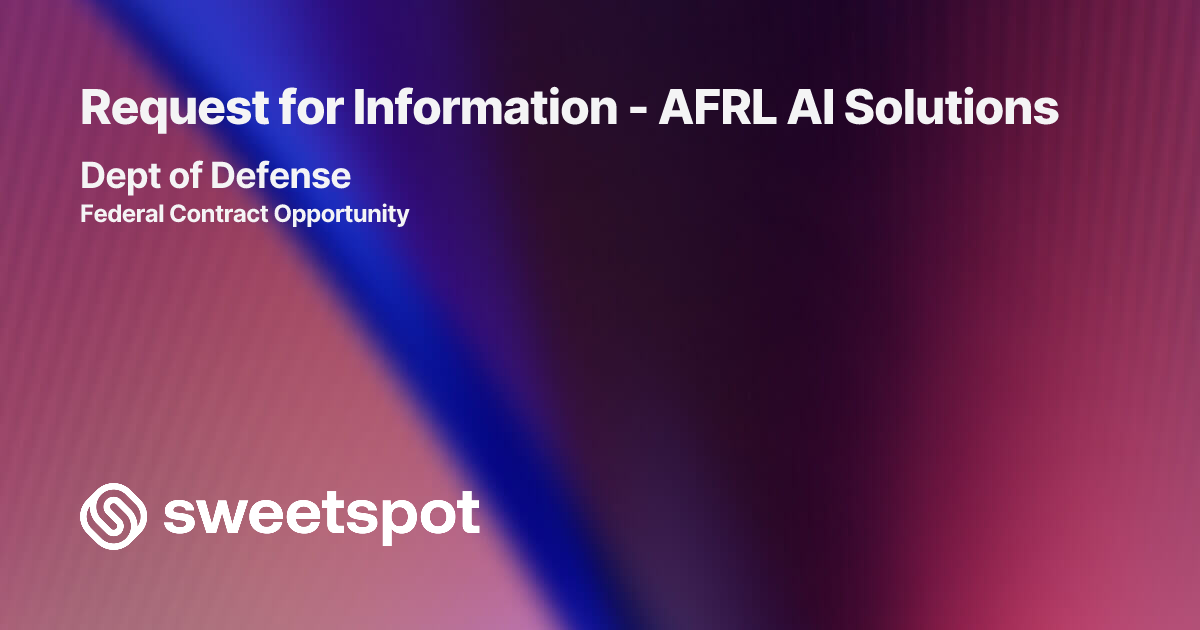 Request for Information - AFRL AI Solutions