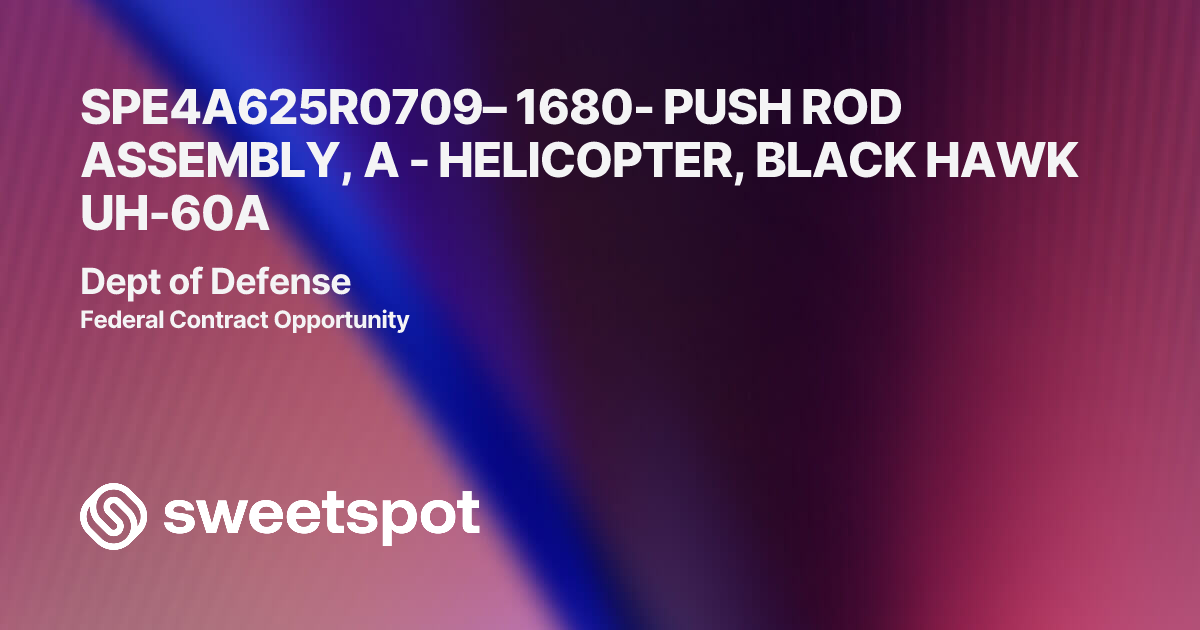 SPE4A625R0709– 1680- PUSH ROD ASSEMBLY, A - HELICOPTER, BLACK HAWK UH-60A