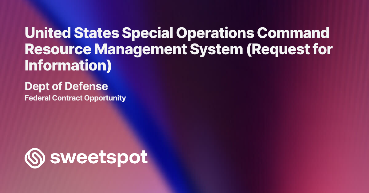 United States Special Operations Command Resource Management System ...