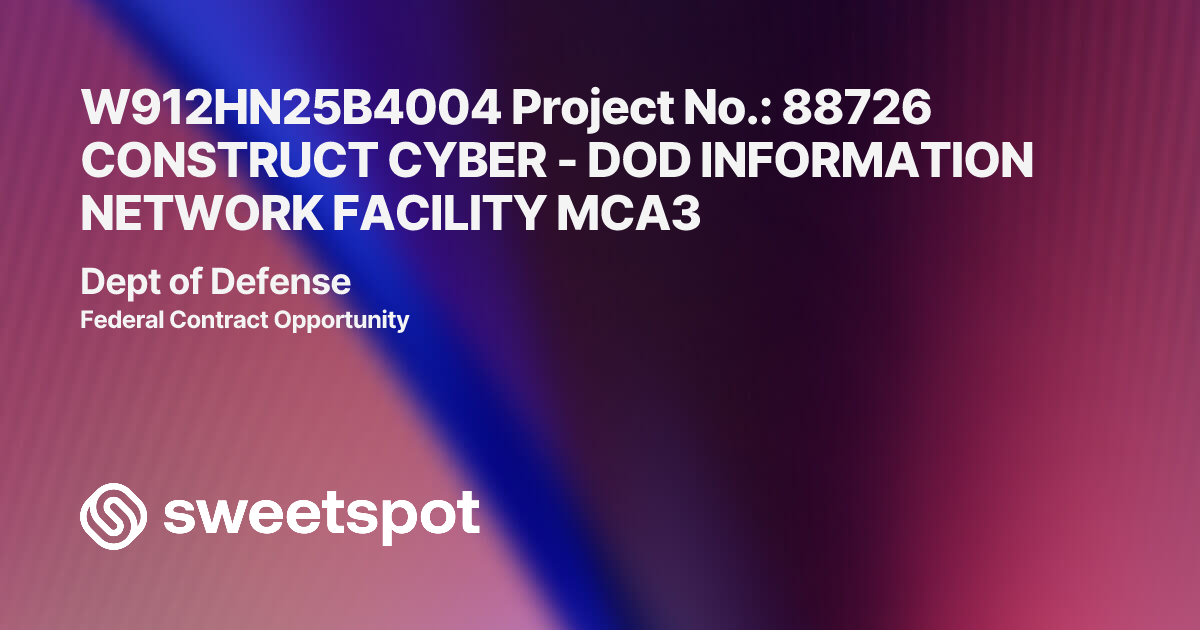 W912HN25B4004 Project No.: 88726 CONSTRUCT CYBER - DOD INFORMATION ...