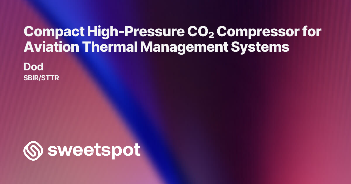 Compact High-Pressure CO₂ Compressor for Aviation Thermal Management ...