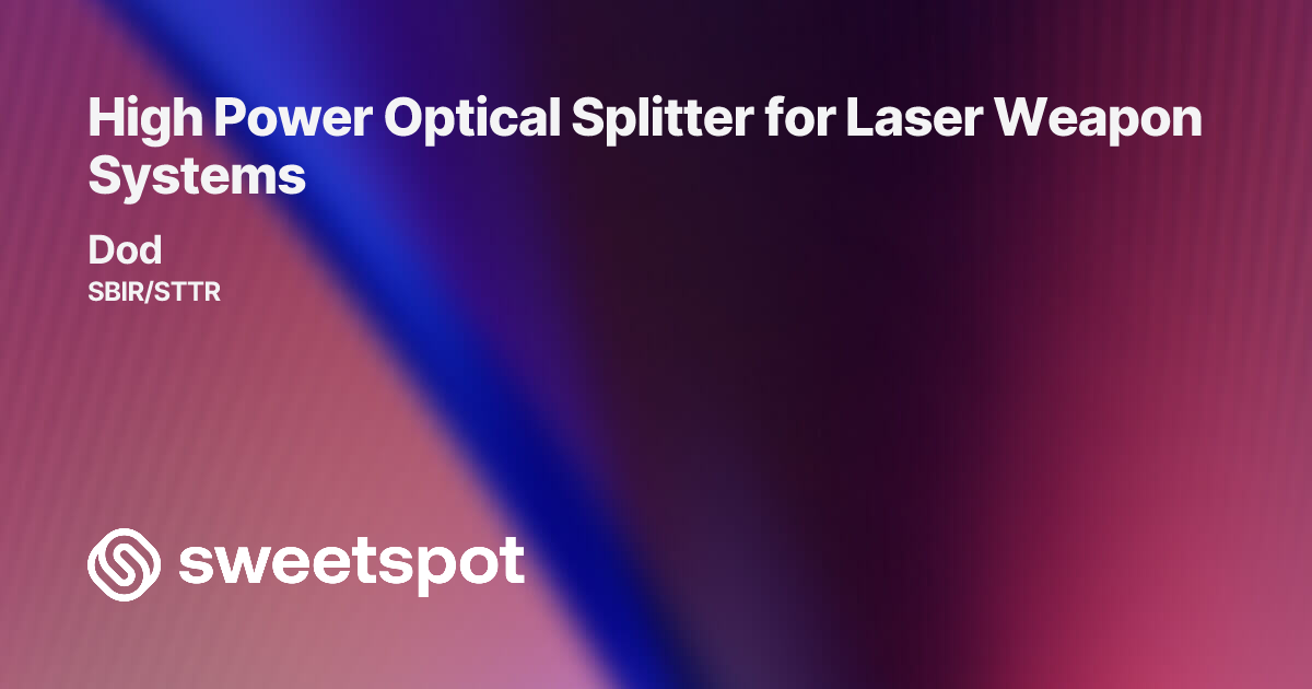 High Power Optical Splitter for Laser Weapon Systems