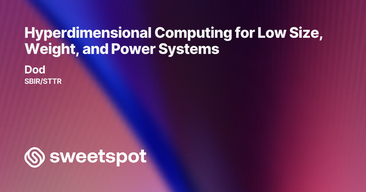 Hyperdimensional Computing for Low Size, Weight, and Power Systems