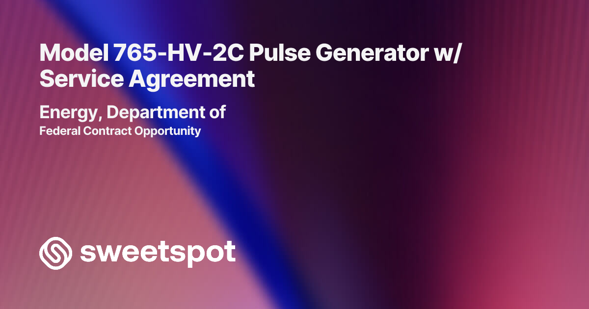 Model 765-HV-2C Pulse Generator w/ Service Agreement