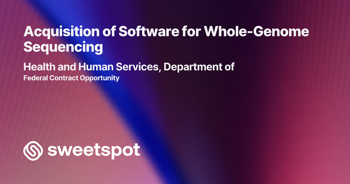 Acquisition of Software for Whole-Genome Sequencing