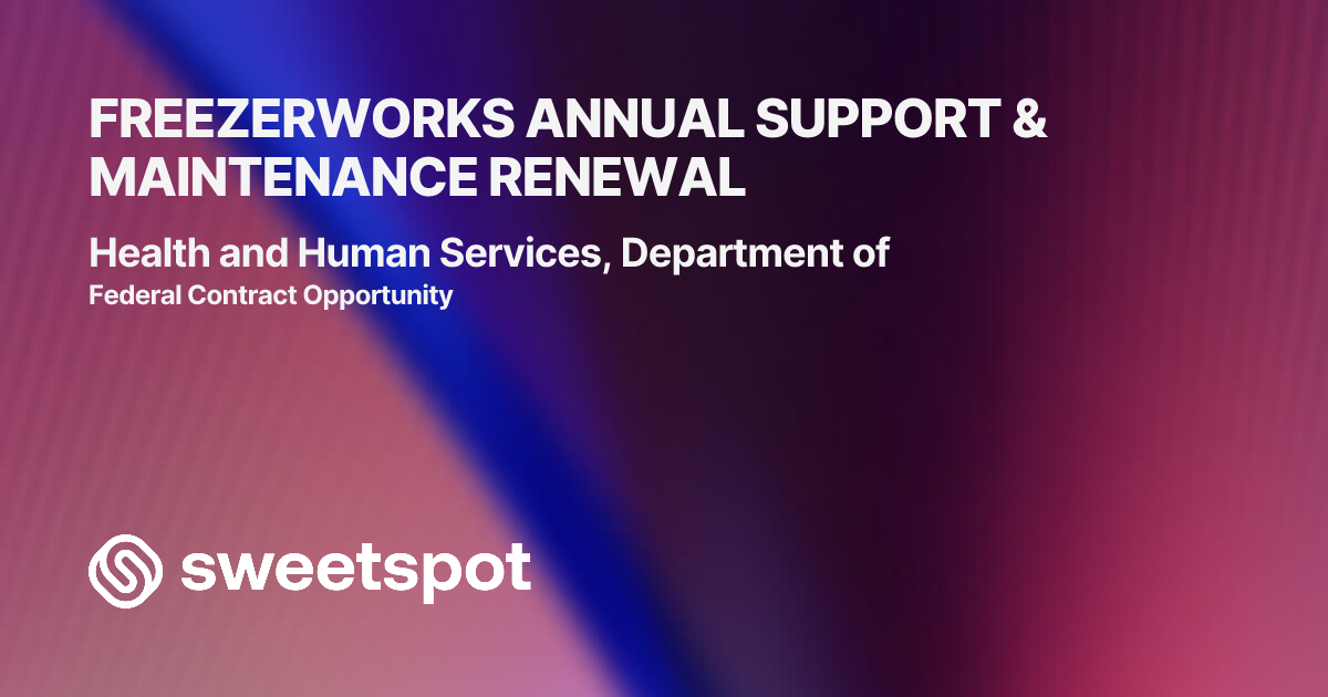 FREEZERWORKS ANNUAL SUPPORT & MAINTENANCE RENEWAL