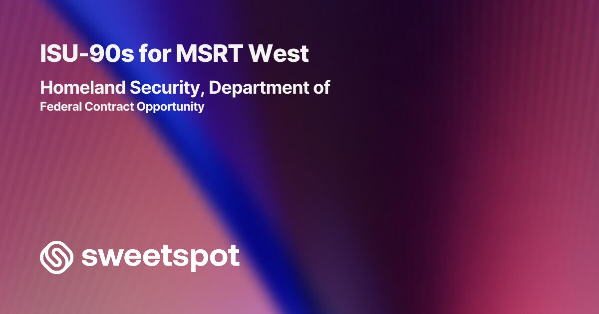 ISU-90s for MSRT West