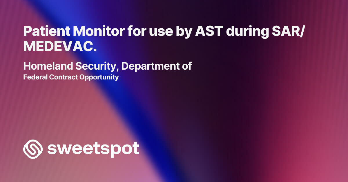 Patient Monitor for use by AST during SAR/MEDEVAC.