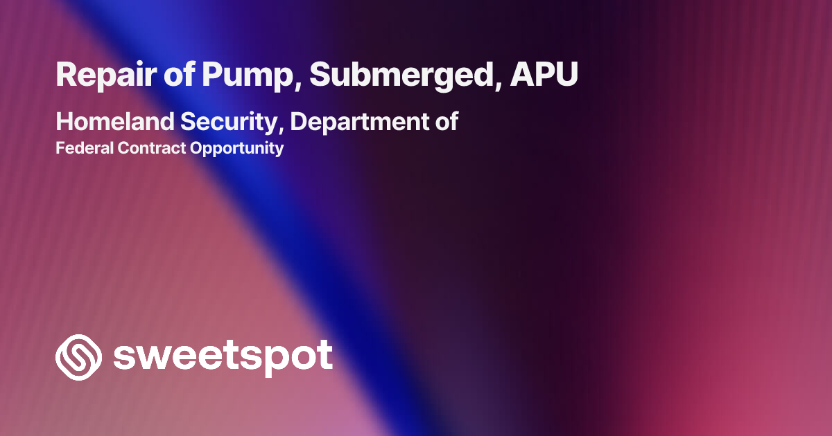Repair of Pump, Submerged, APU