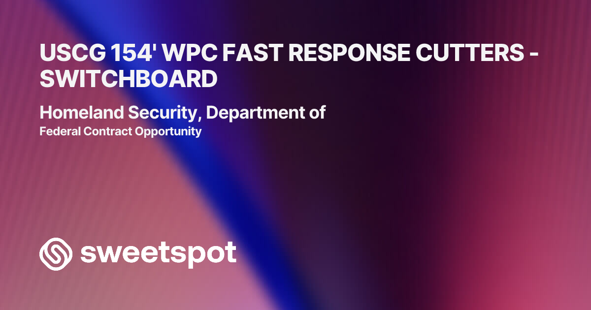 USCG 154' WPC FAST RESPONSE CUTTERS - SWITCHBOARD