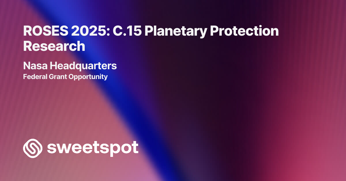 ROSES 2025: C.15 Planetary Protection Research