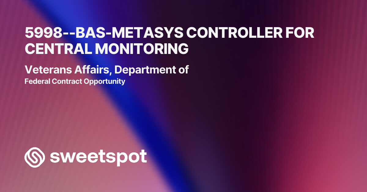 5998--BAS-METASYS CONTROLLER FOR CENTRAL MONITORING