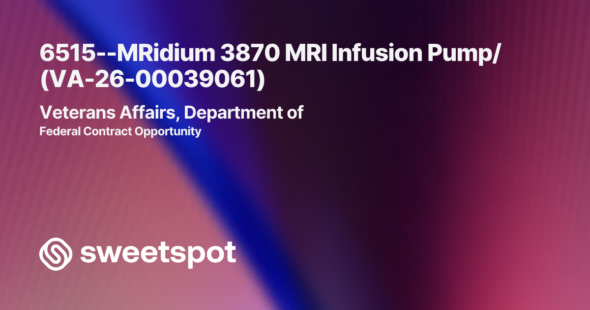 6515--MRidium 3870 MRI Infusion Pump/ (VA-26-00039061)
