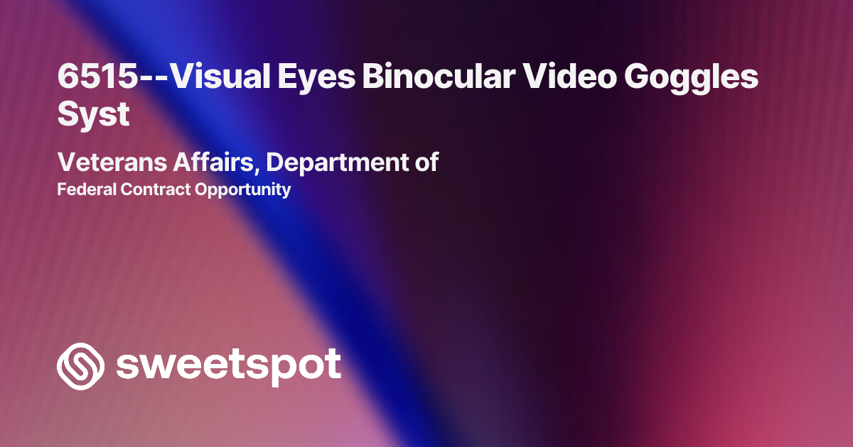 6515--Visual Eyes Binocular Video Goggles Syst
