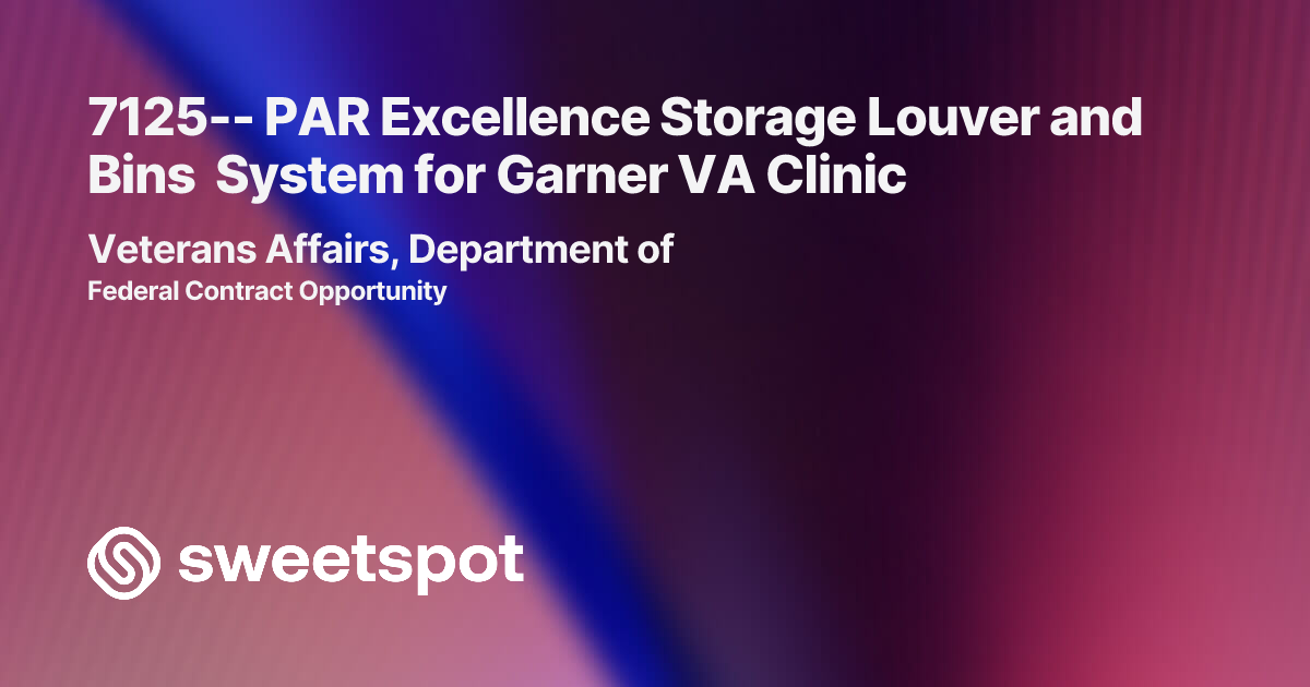 7125-- PAR Excellence Storage Louver and Bins System for Garner VA Clinic