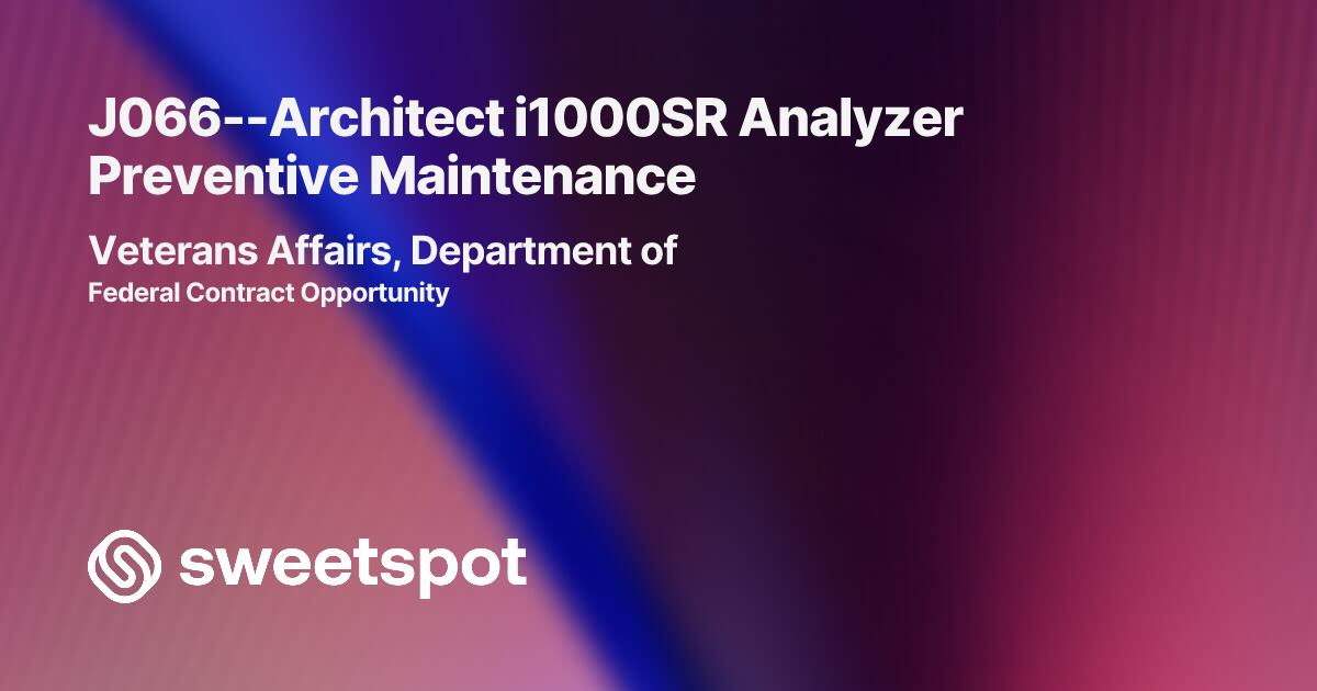 J066--Architect i1000SR Analyzer Preventive Maintenance