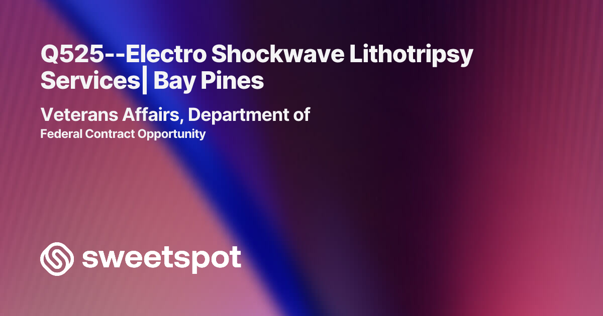 Q525--Electro Shockwave Lithotripsy Services| Bay Pines