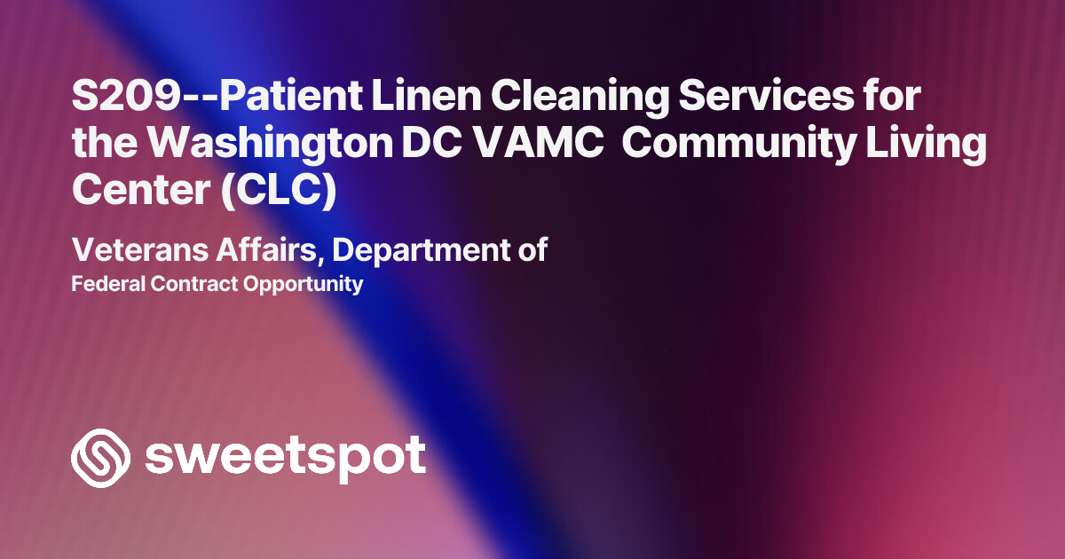 S209--Patient Linen Cleaning Services for the Washington DC VAMC ...