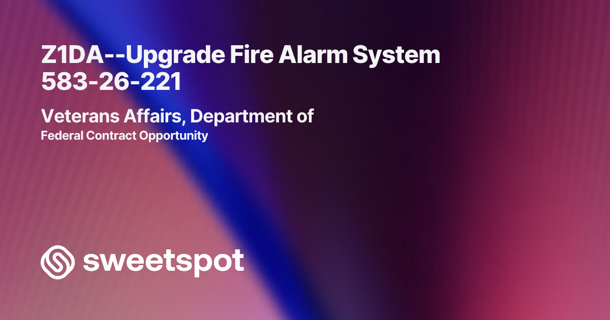 Z1DA--Upgrade Fire Alarm System 583-26-221